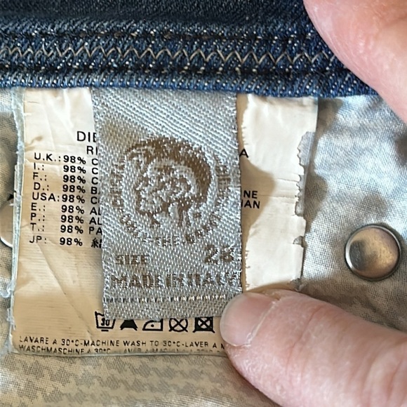 Diesel Lowky Italian Denim Jeans Straight Leg Metallic Embroidered Size W28 L32 - Picture 14 of 15